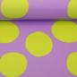 Preview: Outdoorstoff (wasserdicht) Colourful Collection, Punkte in Flieder/Limette, als Ballen auf der Rolle